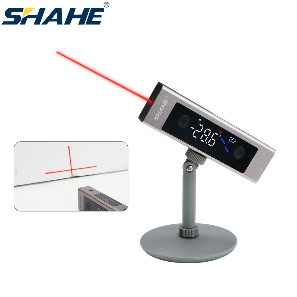 SHAHE Protractor With Cross Line Laser ,2 in 1 Laser Level Digital Inclinometer Rechargeable Laser Protractor Angle Ruler