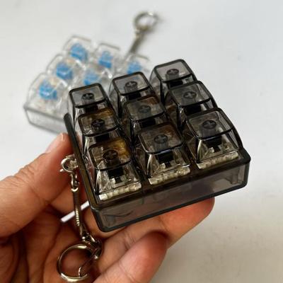 9-клавишная клавиатура Fidget Keychain, снятие стресса, тревоги, портативная, тихая, для детей и взрослых, механическая клавиатура с сенсорными клавишами