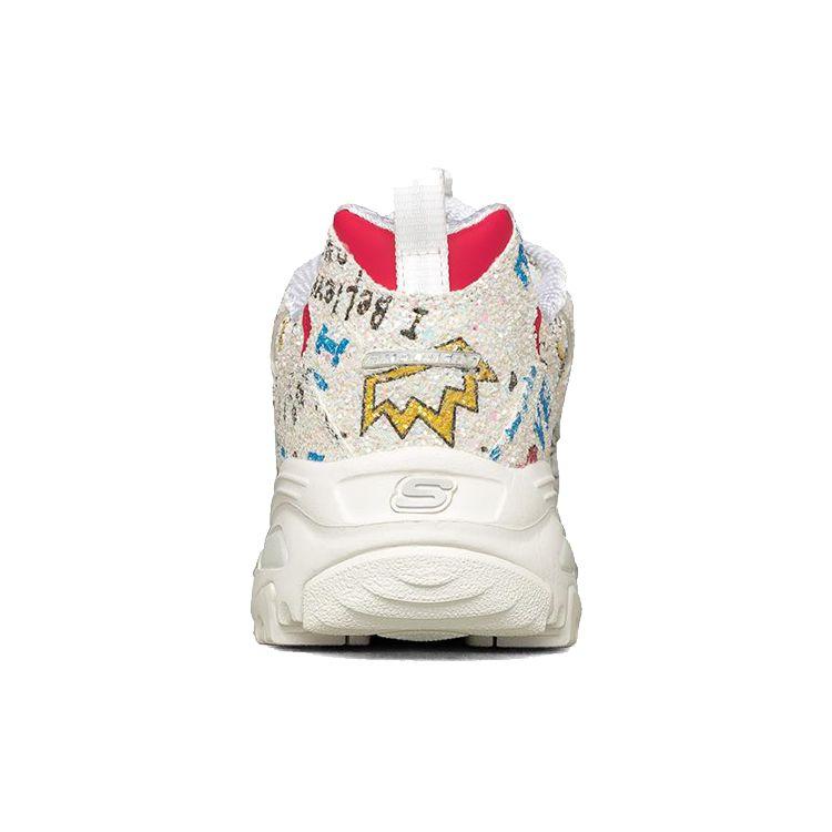 Skechers DLites 1.0 Синтетическая кожа Круглый носок На шнуровке Дышащие Низкие Папины кроссовки Женские кроссовки Разноцветные 149252-WMLT