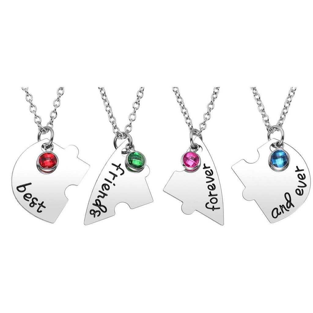 Top Plaza Ожерелье "Лучшие друзья навсегда и навечно" 3 BFF Сердце Пазл Парные Подвески из сплава Дружба Ювелирные изделия для сестер, Серебристый сплав.