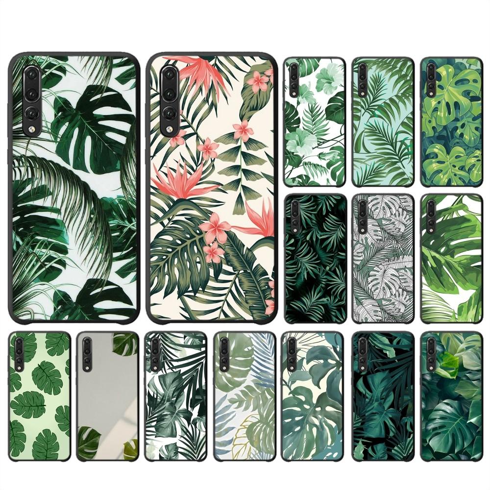 Monstera Green Leaves Phone Case For Huawei P 8 9 10 20 30 40 50 Pro Lite Psmart Honor 10 Lite 70 Mate 20lite