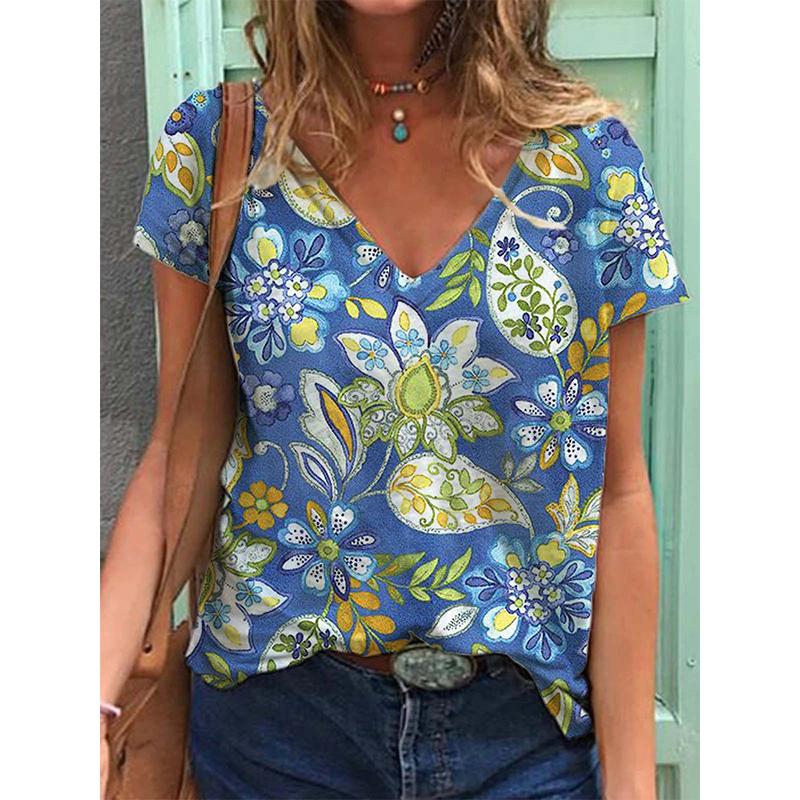 Футболки с 3D-принтом для женщин, с V-образным вырезом и коротким рукавом, уличная одежда Y2k, футболка Harajuku большого размера, женская одежда