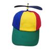 Helicopter Clown Hat with Spinning Propeller - Funny, Silly, Novelty, Adjustable, Attention Grabbing Cartoon Character Fancy Dress Party Rainbow