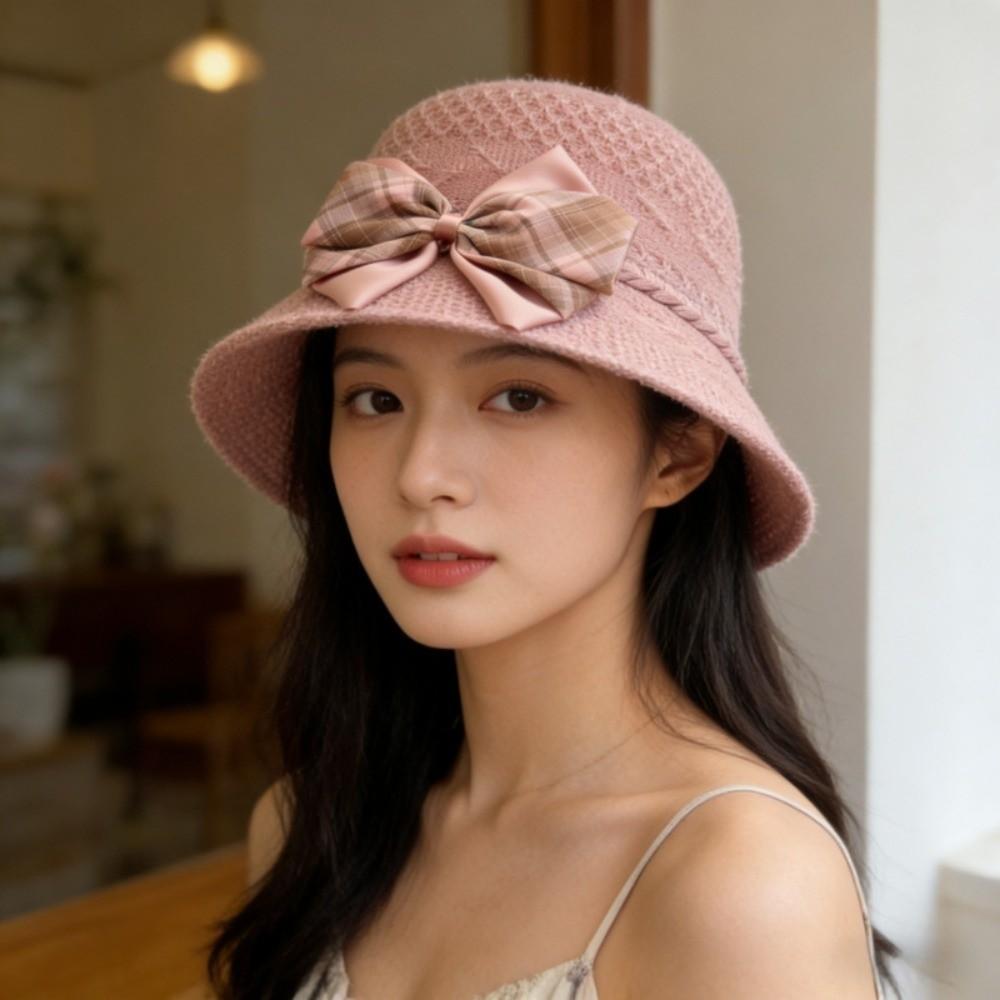 Bowknot Summer Sun Hat Foldable UV Protection Hats New Wide Brim Hat Travel