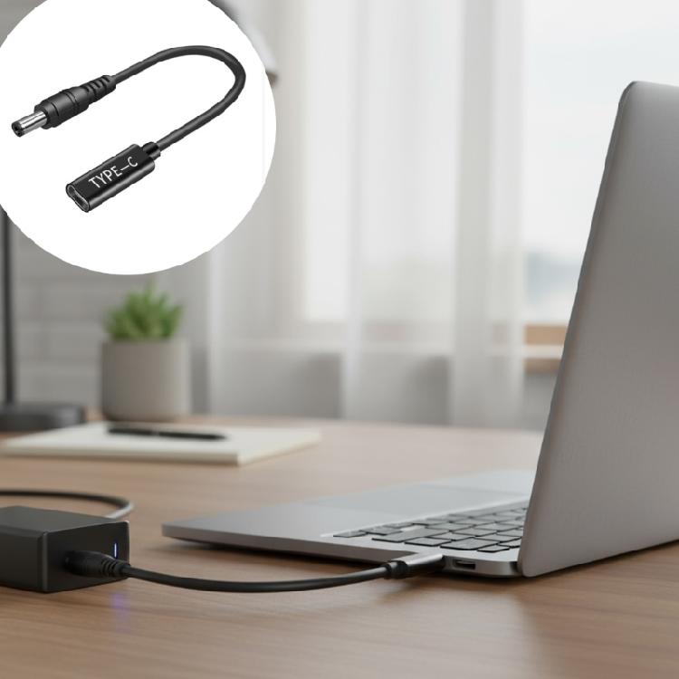 USB C на DC5.5x2.1 Адаптер Компактный Дизайн Шнур Питания с 10шт Штекерами Легко Носить для Путешествий Офиса Дома Зарядки