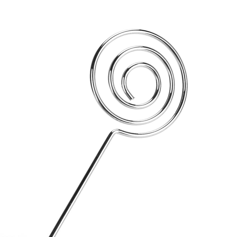 10PCS Round Table Note Clips 15*3cm Metal Table Cards Clip Table Cards Holder Message Display