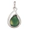 [Q9279] - Silver Pendant 'Meghan' Green Agate Silver (rhodium-plated) - 25x17 Mm