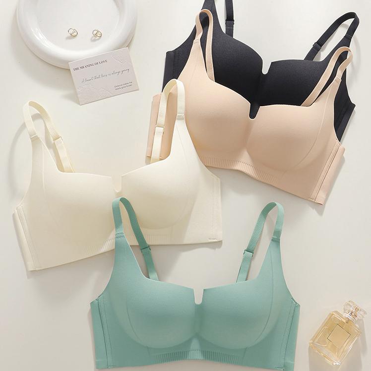 Gather Underwear Women's Top Support Thin Breathable Bra Push Up Bra