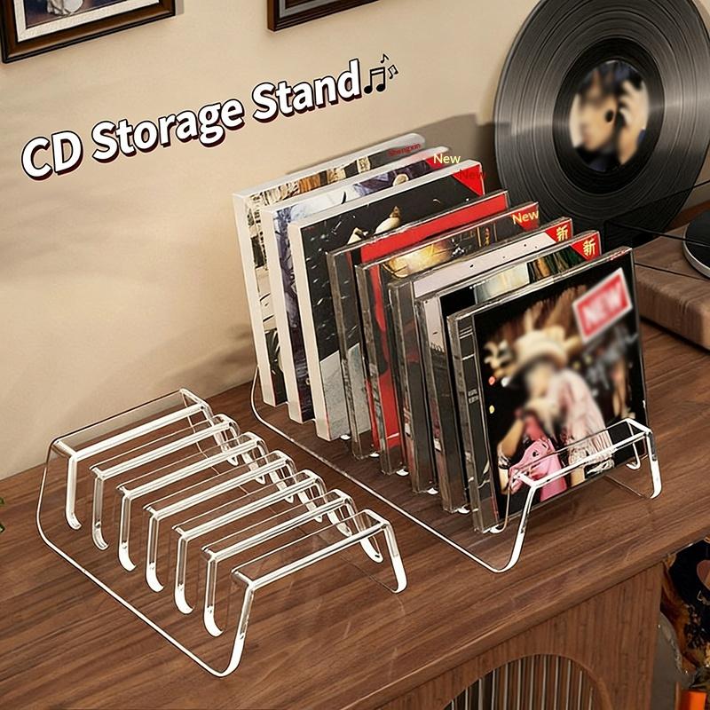 Clear Acrylic CD Display Shelf 2PCS 6 8 Grid Storage Organizer for Home Office Media Collection