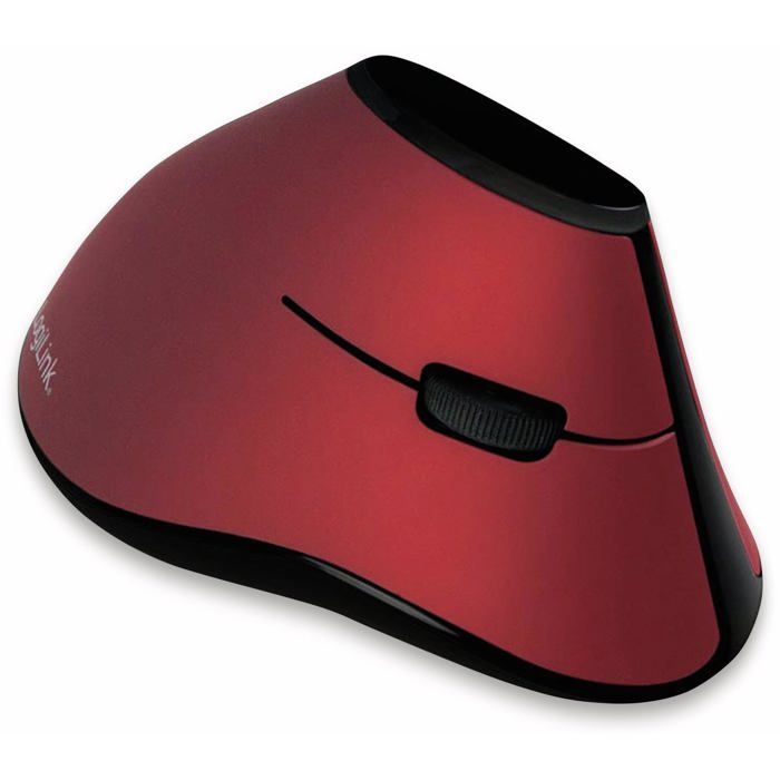 Souris verticale - LogiLink - Ergonomic Vertical - Sans fil - Optique - 5 boutons - Rouge