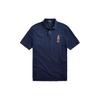 Polo Ss23 Брендовый вышитый логотип свитер с коротким рукавом рубашка поло мужские топы темно-синего цвета MNPOKNI1N820600-410