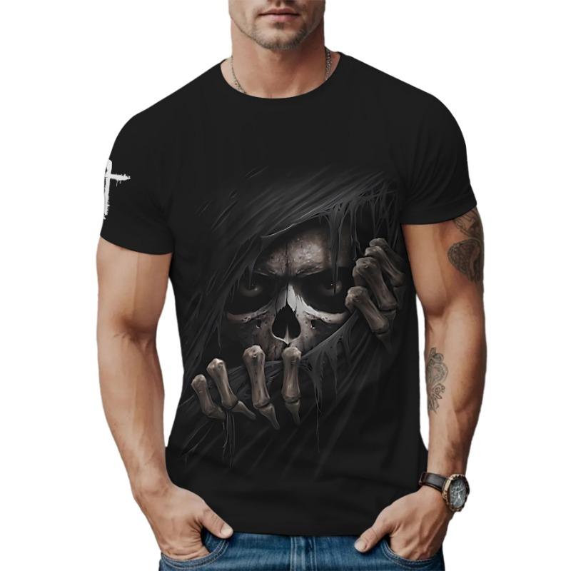 Летний топ с круглым вырезом и 3D-принтом, модные трендовые повседневные футболки с короткими рукавами для мужчин