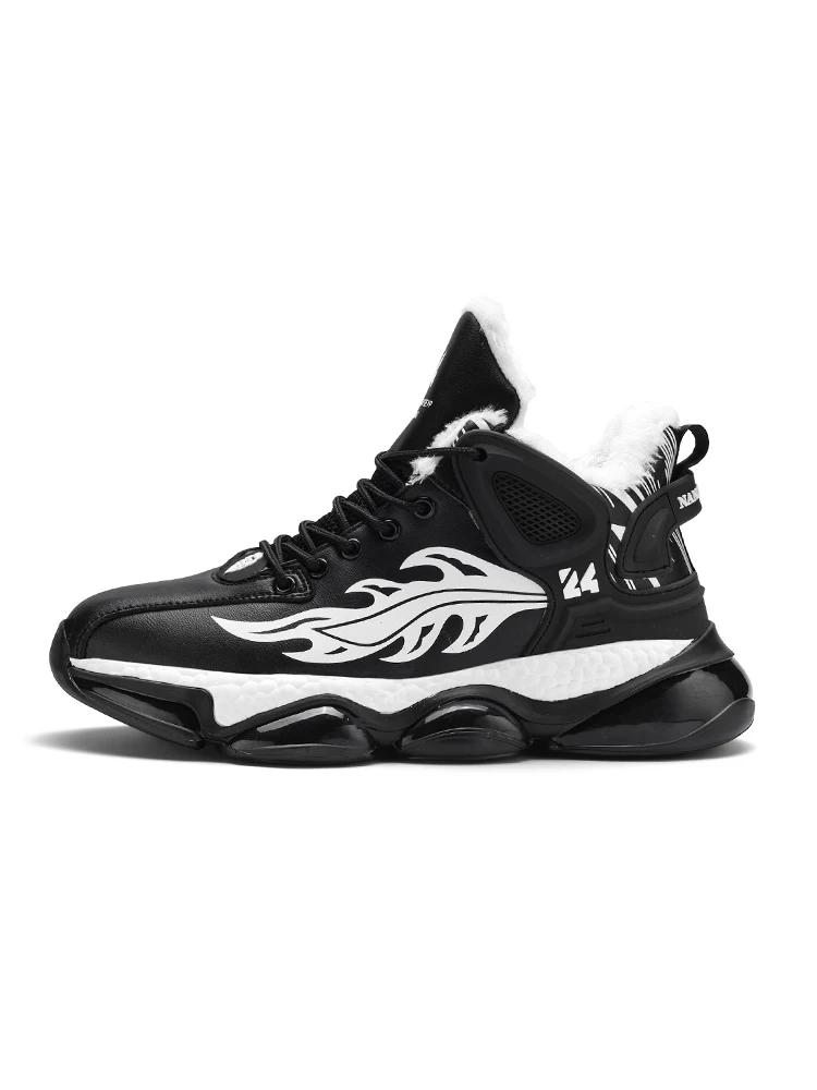 Модная новая мужская зимняя повседневная обувь, модная универсальная обувь для мужчин, теплые ботильоны, мужская бархатная утолщенная повседневная обувь, кроссовки для мужчин