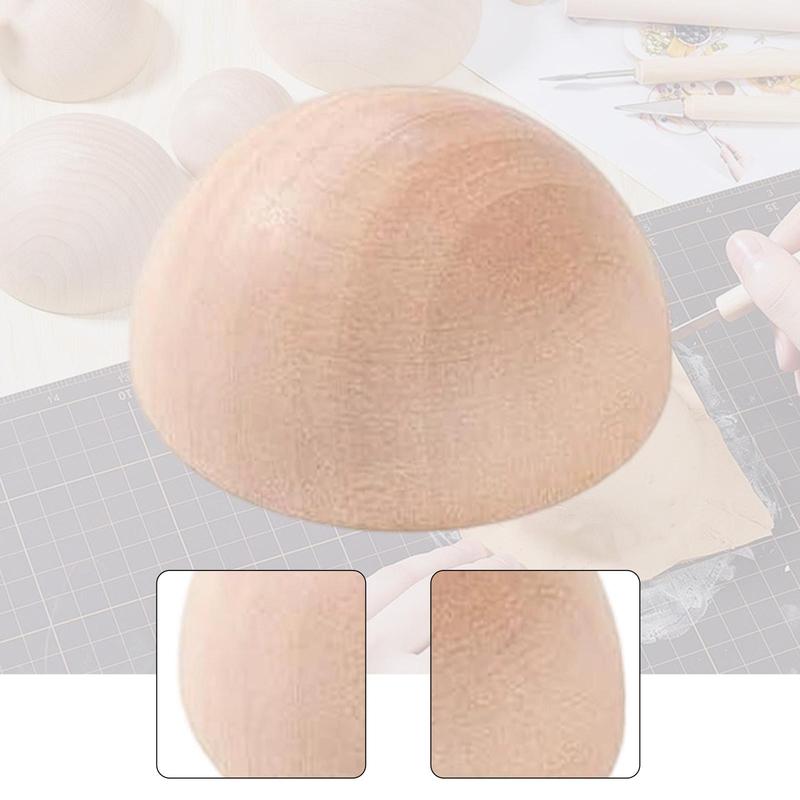 Pottery Plate Press Tool Premium Wooden Half Round Mold for Crafting Clay Bowls Plates Pottery DIY
