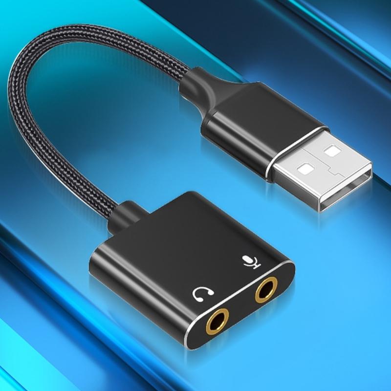 2-канальный USB-адаптер звуковой карты для наушников и микрофона, улучшающий качество звука для P4, ПК и ноутбуков