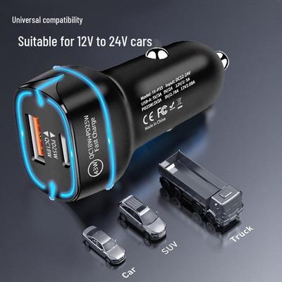PD25W Двухпортовое Быстрое Автомобильное Зарядное Устройство для Xiaomi, Huawei, Apple – Адаптер в Прикуриватель
