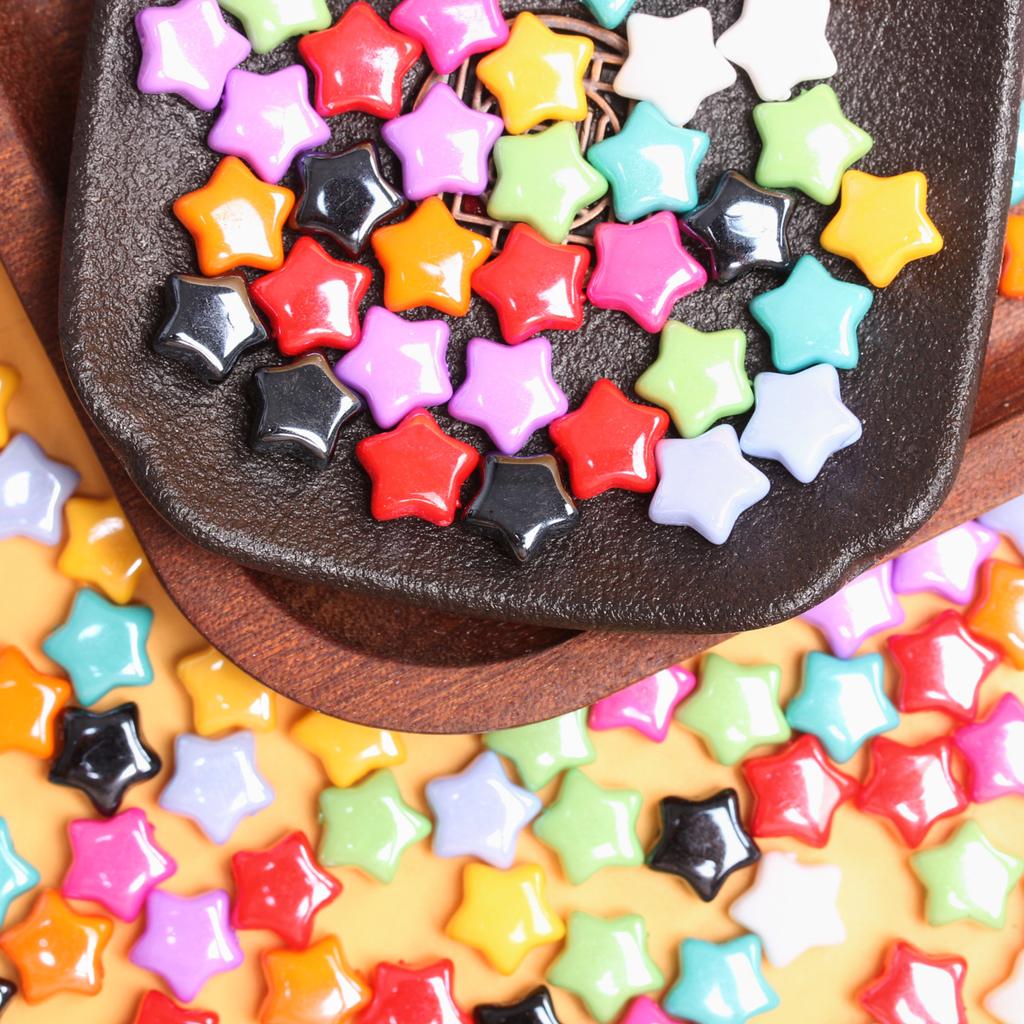 20 шт., 10,2 мм, акриловые маленькие звездочки, свободные бусины для браслета, ожерелья, брелока, материал для самостоятельного изготовления бисера