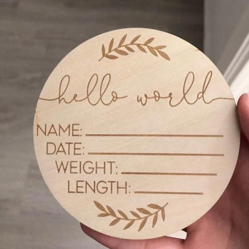 Newborn Baby Wristband Carved Wooden Art Deco Sign - Multi-Purpose Wall Decor For All Mounting Types Timeless Baby Idea Gift