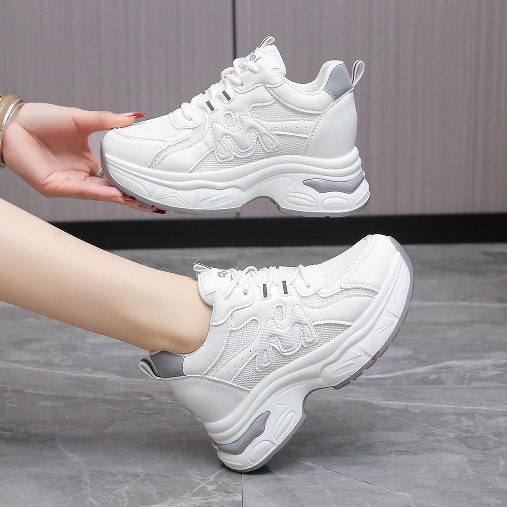 Женские кроссовки на толстой подошве, новинка весны и осени 2025 года, маленькие, на мягкой подошве, универсальные, на толстой подошве, дышащие, спортивные и для отдыха для женщин