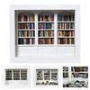 Anxiety Bookshelf Miniature Library with 200Pcs Mini Book Shake Away Your Anxiety Wooden Bookshelf Sensory