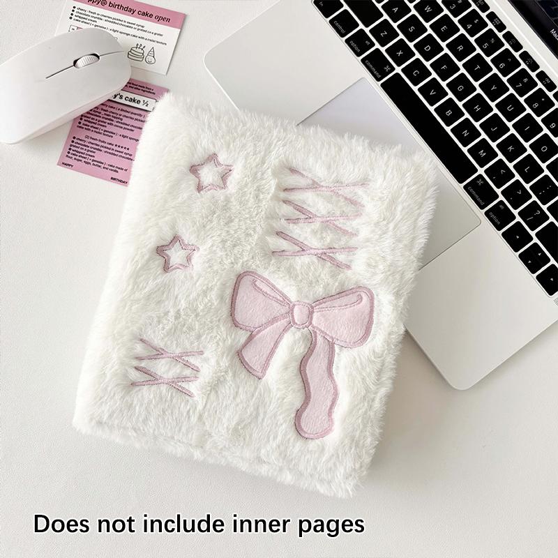 A6 Binder Photo Album Cute Ballet Style Bowknot Plush Photocard Holder Kpop Idol Collect Book Album Notebook Stationery