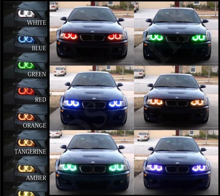 BMW E36 E38 E39 E46 RGB Angel Eyes комплект колец + пульт дистанционного управления, 12 В, для бездорожья
