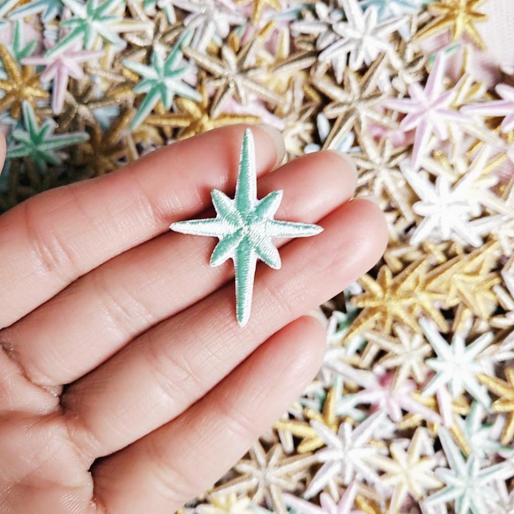 Multicolor Six-Pointed Star Embroidery Patch for DIY Bags, Shoes, and Clothing