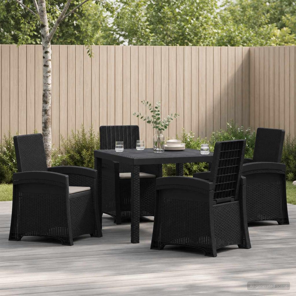 Garden Dining Set 5 pcs. Anthracite and Light Grey PP