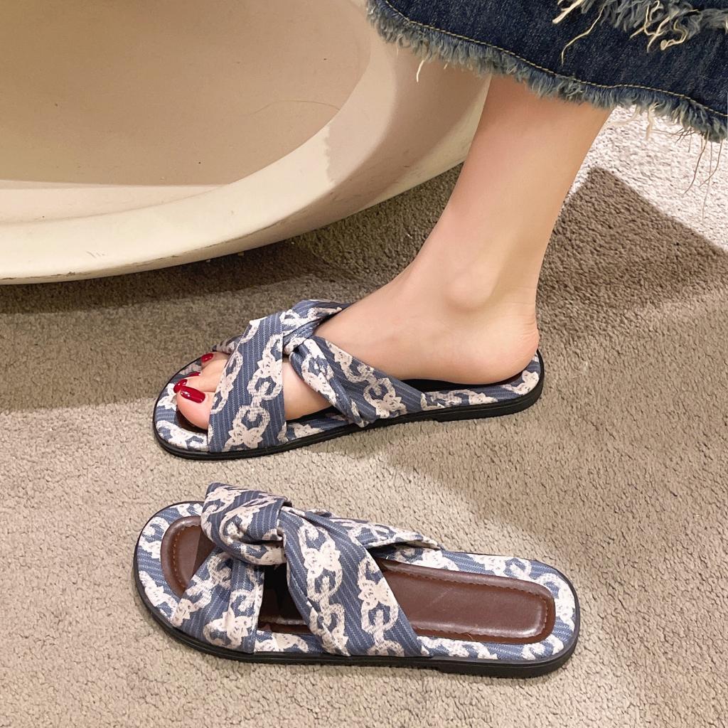 Модные женские тапочки, летние новые китайские тапочки Feminino, корейские повседневные универсальные пляжные тапочки для отдыха, сандалии, плоские туфли без застежек