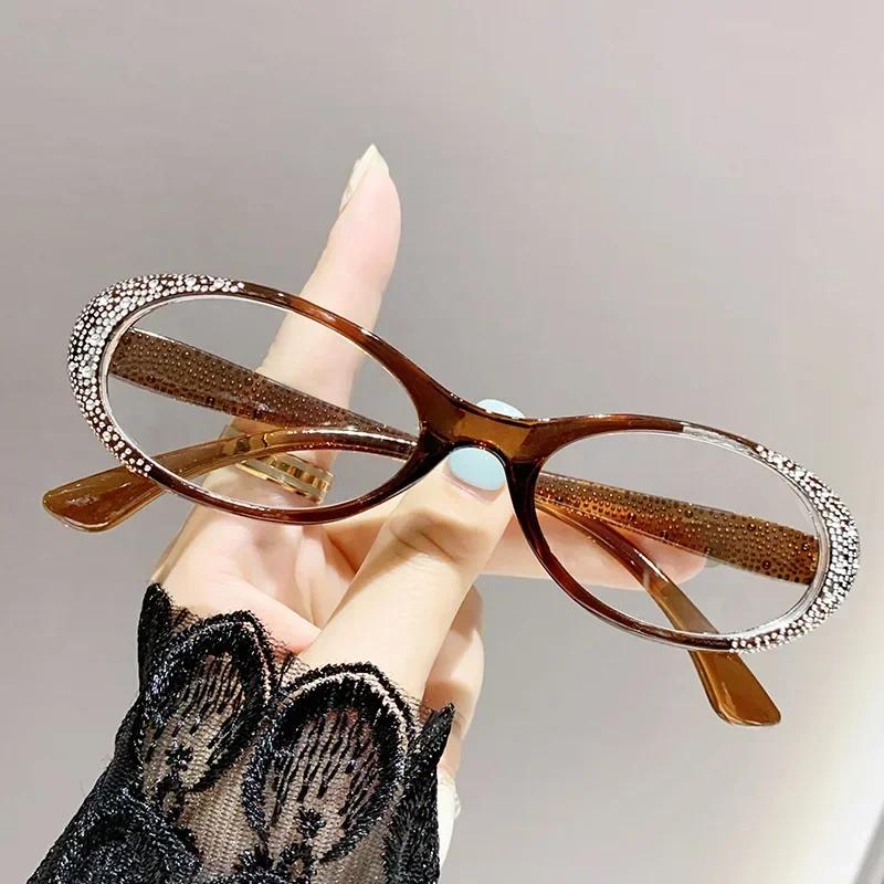 Luxury Diamond Reading Glasses Trendy New Far Sight Eyeglasses for Women Men Blue Light Blocking Presbyopia Eyewear +1.0+1.5+4.0