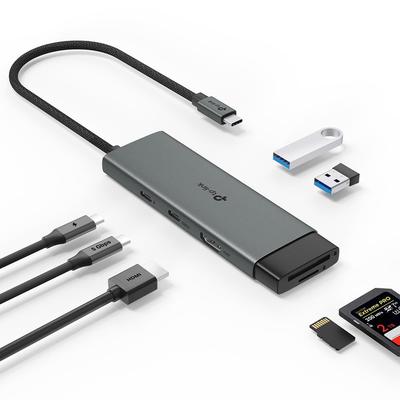 [Эксклюзивно для Amazon.co.jp] TP-Link 7-в-1 USB Type-C 7-портовый концентратор / 4K@60 Гц HDMI/SD и microSD UHS-I / блок питания 100 Вт / USB3.0x 2 / Plug & Play UH7020C