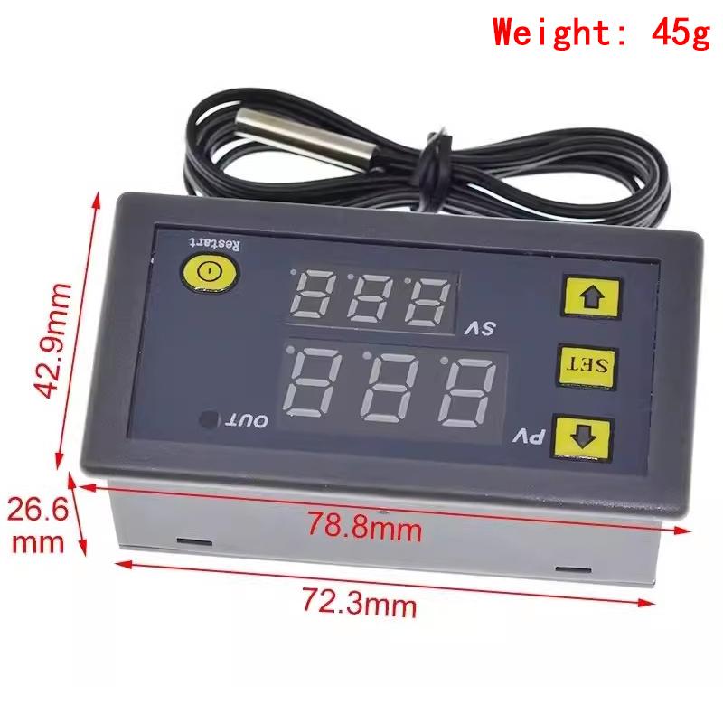 W3230 DC 12V 24V 110V 220V AC цифровой регулятор температуры светодиодный дисплей термостат с переключателем нагрева и охлаждения NTC датчик
