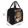 Black Coffee Insulated Lunch Bag Japan Retro Cats Horror Satan Halloween Meal Container Thermal Bag Lunch Box Tote Food Handbags