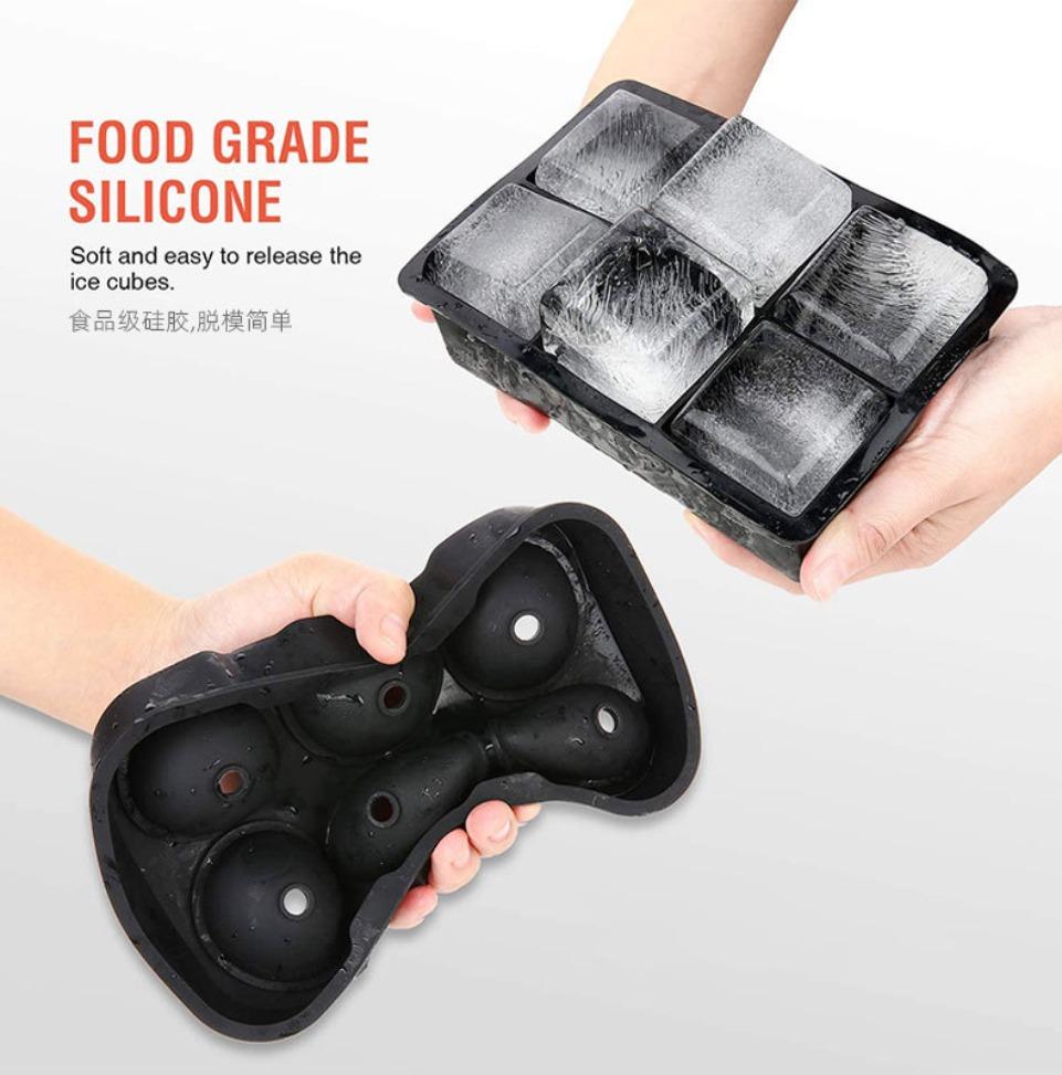 2 Pack Silicone Ice Ball Maker Mold with Leak-Proof Lid Whiskey Sphere Ice Cube Trays for Bourbon Cocktails Easy Release