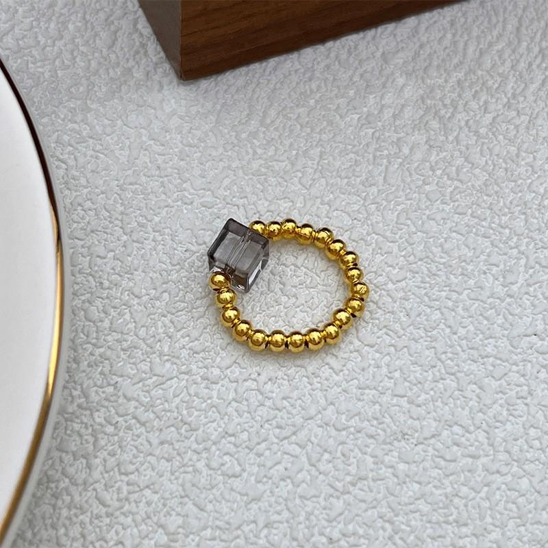 Кольцо с жемчугом, эластичное, женское, литературное, для ношения в несколько рядов, на указательный палец, высококачественное, ручной работы, ювелирное изделие