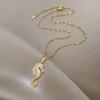 Seahorse Necklace Pendant for Women Fashionable High-End Light Luxury Temptress Niche Jewelry Accessory Gift