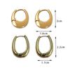 1 пара геометрических сережек-колец с пряжкой для женщин и девушек, гладкие металлические круглые серьги, легкие роскошные панк-ювелирные изделия, подарок