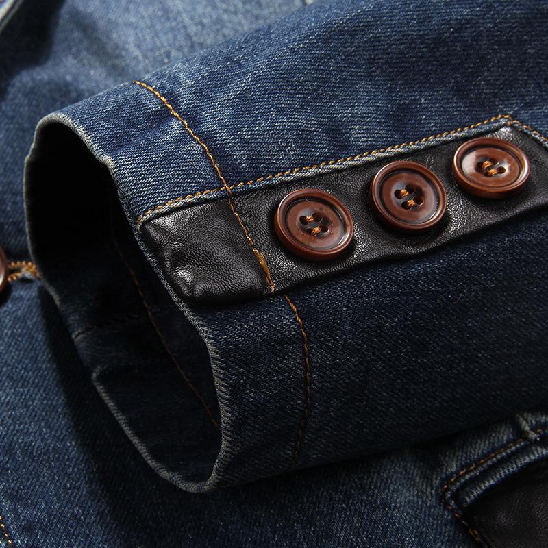 Повседневный джинсовый костюм, деловой костюм из чистого хлопка, мужская куртка