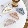 France Gold Elegant Label Triangle Hair Claw Clip For Women In Pure White Color
