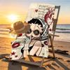 doll Print Beach Towel Design, Soft, Lightweight. for Home Bathroom, Spa, Pool, Yoga, Surfing, Camping, Gift for Family, Friend