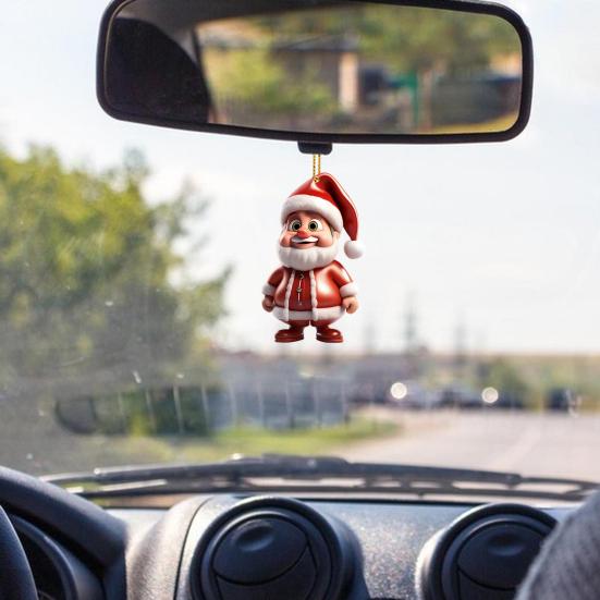 Украшения Санта-Клауса 2D Мультяшный Санта-Клаус Акриловая Подвеска Рождественская Елка Подвесное Украшение для Праздничного Дерева Декор
