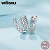 WOSTU Real 925 Vintage Silver Lion Crown Charm Flying Dragon Charm Phoenix Snake Bead Fit Bracelet DIY Jewelry Making