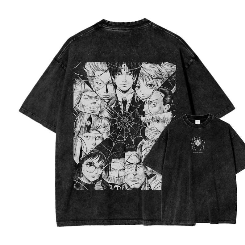 HxH Винтажная стираная хлопковая аниме-футболка, манга-футболка, футболка с минеральной стиркой, Винтаж I