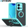 KEYSION Модный матовый чехол для VIVO V25 5G V25e, прозрачный силиконовый + подставка для кольца из поликарбоната, противоударный чехол для телефона VIVO Y76 5G Y76S