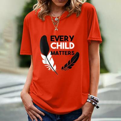 Женская футболка с принтом Every Child Matters с коротким рукавом и круглым вырезом, свободная женская футболка, женская футболка, топы, одежда, женские футболки