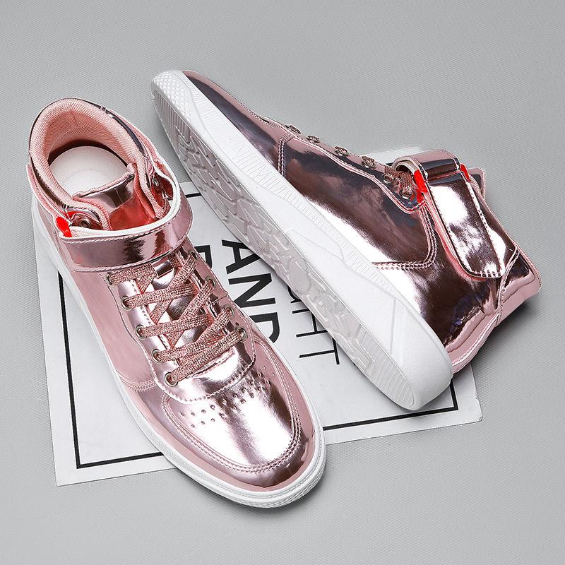 Мужские кроссовки с высоким верхом 47 48 Золотые Дышащие Мужская Повседневная Обувь Новый Тренд Роскошные Обувь для Скейтборда