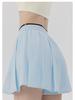 Pleated Women's Yoga Skort with Integrated Shorts and Pockets - Anti-Exposure Sportswear for Pilates.