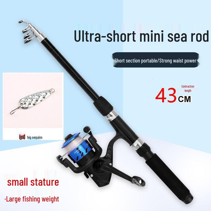 43см Портативный Мини Телескопический Набор Удилищ для Спиннинговой Рыбалки для Начинающих