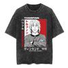 Футболка Vinland Saga Торфинн Винтажная стираная Аниме Манга Графическая Унисекс Оверсайз Круглый вырез Хлопок Короткий рукав Топы Горячие