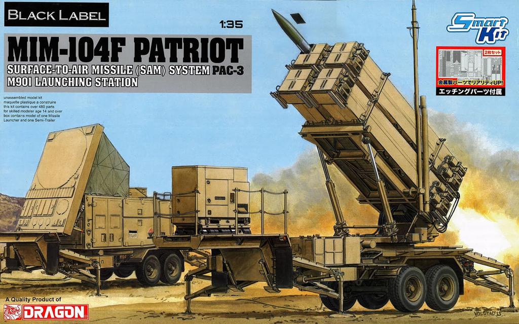 PLATZ Дракон Масштаб 1/35 Американский ЗРК MIM-104F Patriot PAC-3 Пусковая установка M901 с фототравлением, Пластиковый набор, BL3563SP (Военная техника)